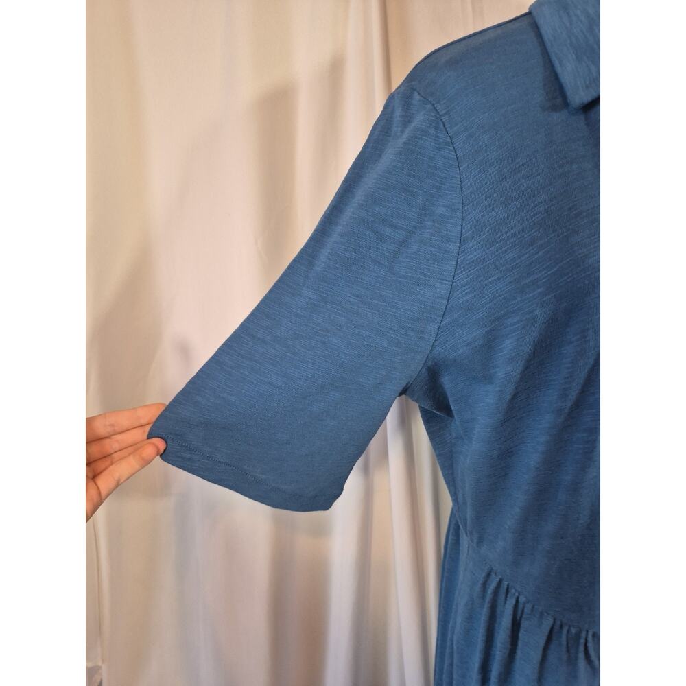 Boden Aria Collared Blue Cotton Midi Dress US 12 - Picture 4 of 11